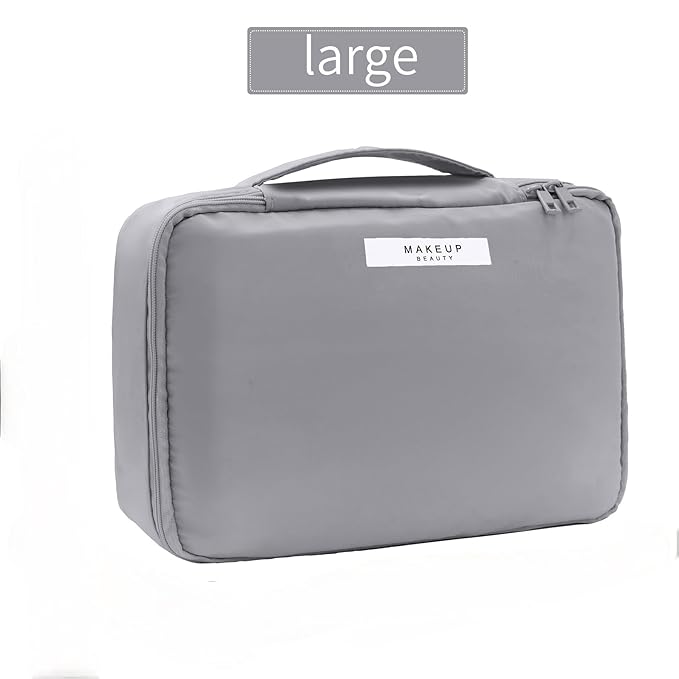 Travel Makeup Bag Cosmetic Bag Makeup Bag Toiletry bag for women and men (Grey)