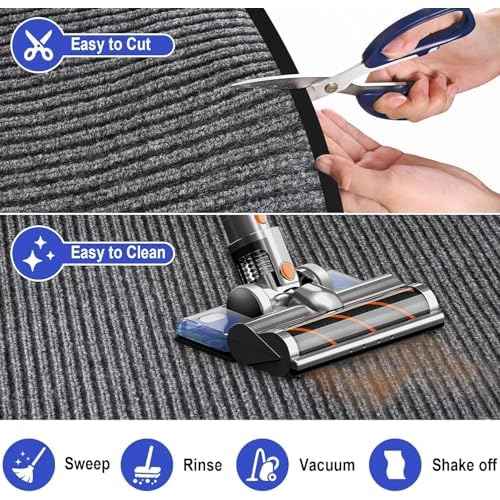 ToLanbbt 2' x 3' Front Door Mat Extra Large Commercial Industrial Rug Heavy Duty Outdoor Indoor Entryway Doormat Low Profile Welcome Entry Door Mat Non Slip Backing for Entrance Home Office, Gray