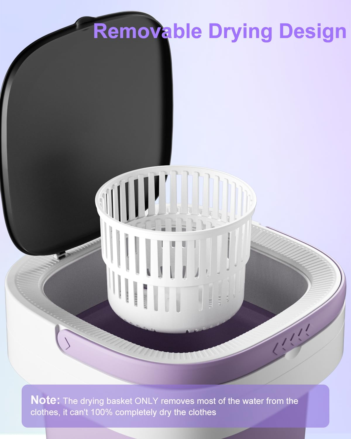 15L Portable Washing Machine, Foldable Small Washer with Spin Basket Laundry Machine, 3 Cleaning Modes Suitable for Underwear Baby Small Clothes, Foldable Design Ideal for Hotel Camping Apartment Home