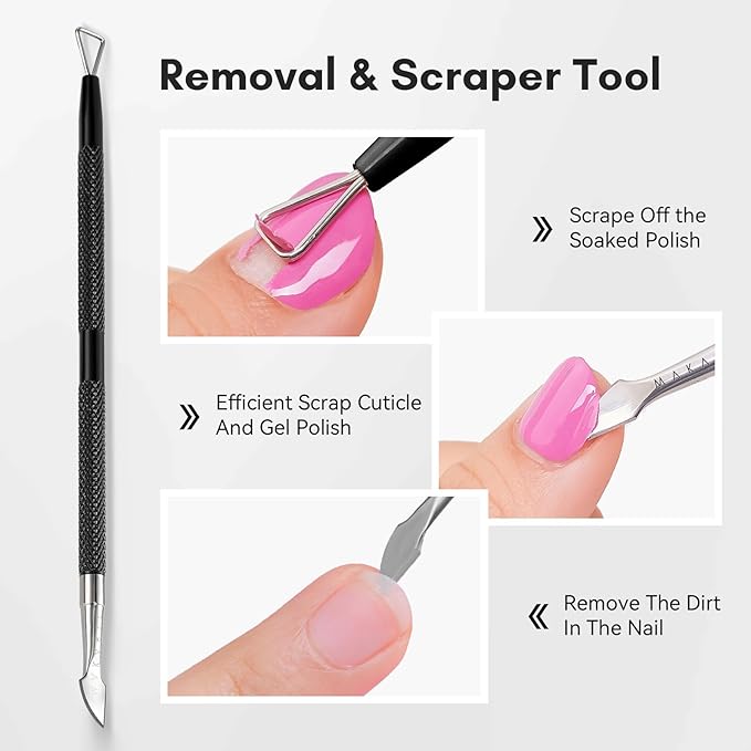Makartt Cuticle Trimmer Set: Professional Cuticle Nipper and 2 Cuticle Pushers, Stainless Steel Manicure Tools for Nail Care and Prep, 7mm Precision Jaw, Ergonomic, Washable and Portable (Black)