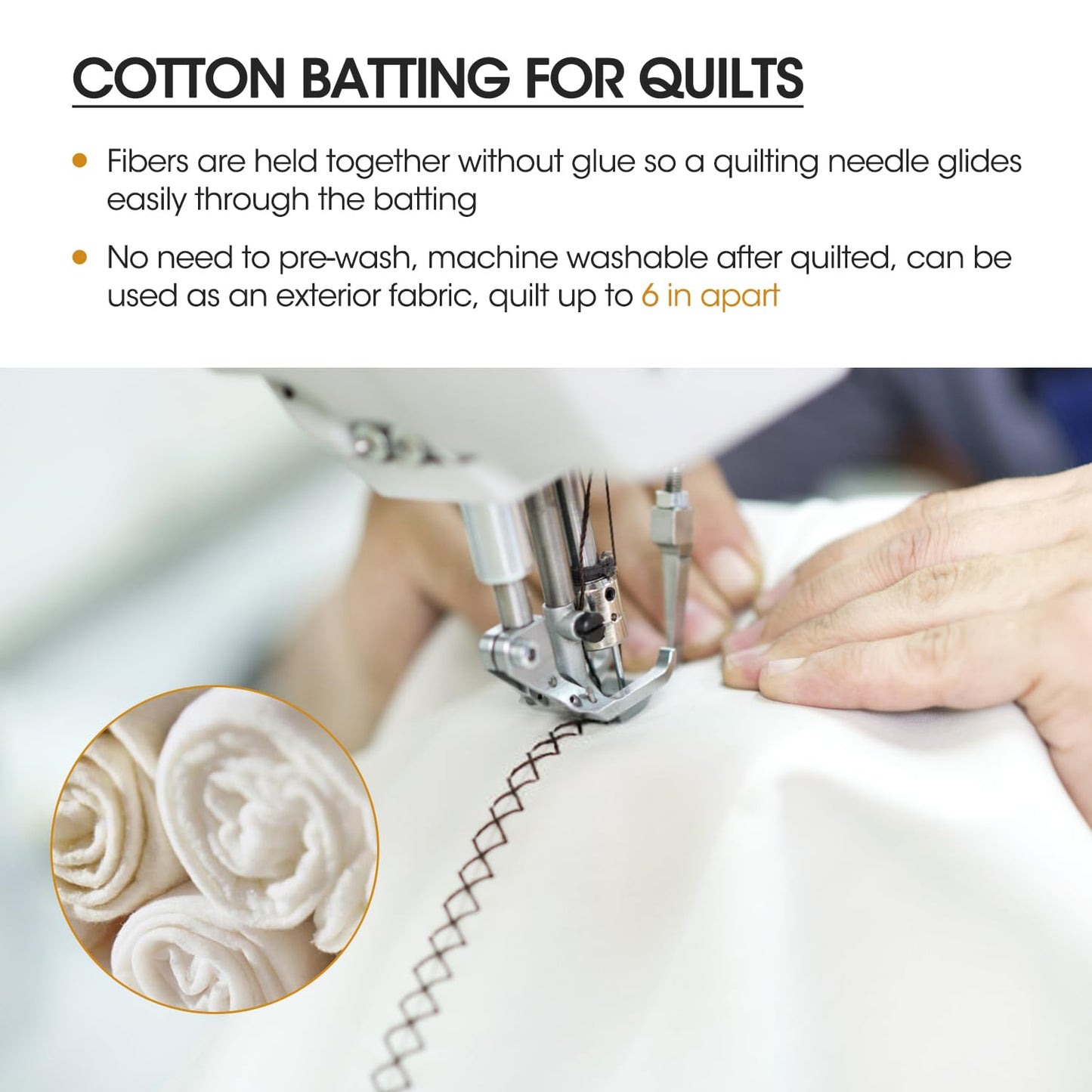 Zipcase 47 Inches X 59 Inches Queen Size Warm Soft Natural Cotton Batting for Quilts Quilting & Craft