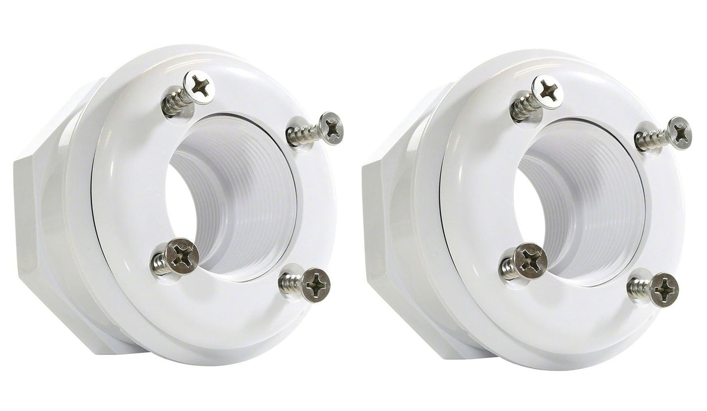 ATIE 1.5" Complete Vinyl Pool Inlet Outlet Fitting SP1408 with 4 Stainless Steel Screws Replacement for Hayward SP1408 Inlet Return Wall Fitting (2 Pack)