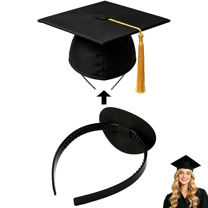 Graduation Cap Headband, Firm Anti-Fall Grad Cap Headband for Graduation Insert, Graduation Cap decorations Hat Accessories Graduations Gifts for Graduates, Students, Women Graduations Ceremonies