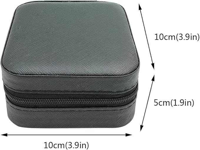 Mini Jewelry Travel Case, Small Portable Jewellry Organizer Box Portable Display Storage Box for Rings Earrings Necklaces, Gifts for Girl, Women, Wedding, Birthday, Mom, Mother's Day (Black)