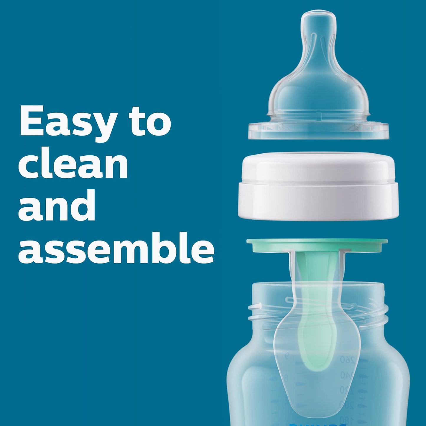 Philips Avent Anti-Colic Bottle with AirFree Vent, 4oz, with Flow 1 Nipples, 0m+, 4pk, Clear, SCY701/04