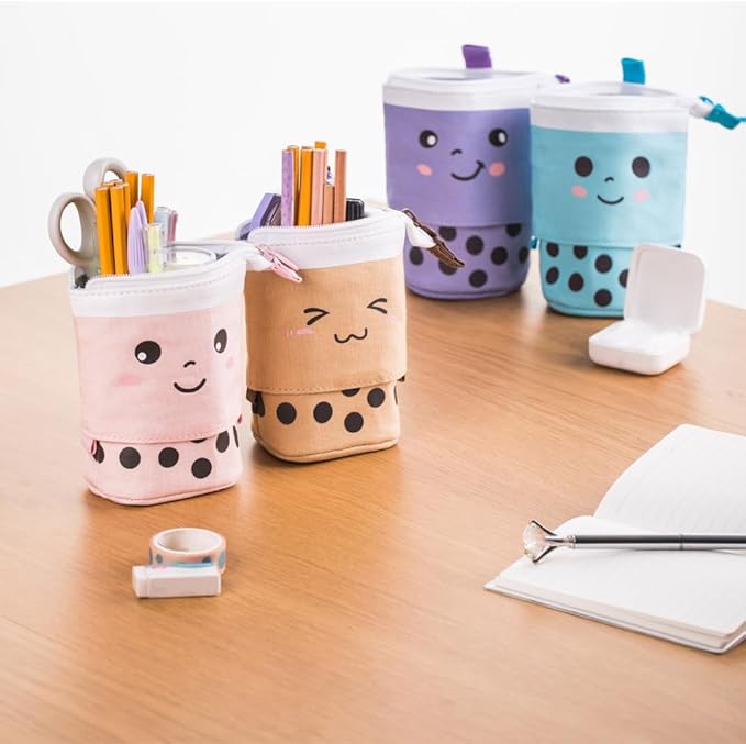 Telescopic Pencil Bag Pen Holder Pop Up Stationery Case, Stand-up Retractable Transformer Bag Standing Organizer, Great for Christmas Holiday New Year Office Bag