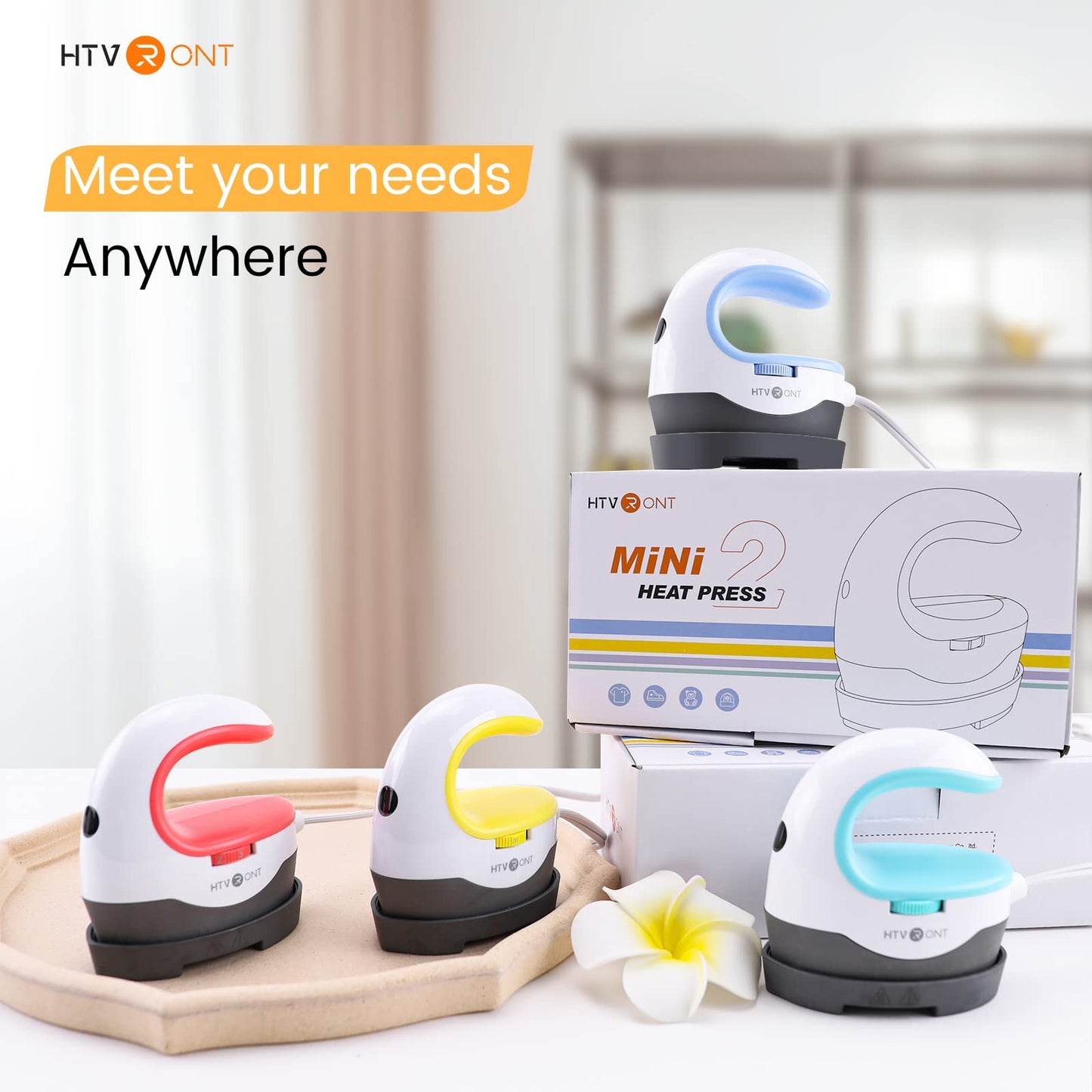 HTVRONT Heat Press Mini Heat Press Machine, Mini Iron for Crafts, Small Heat Press Portable Iron Press Machine for T Shirts, Hats, Heating Transfer Projects (Mint)