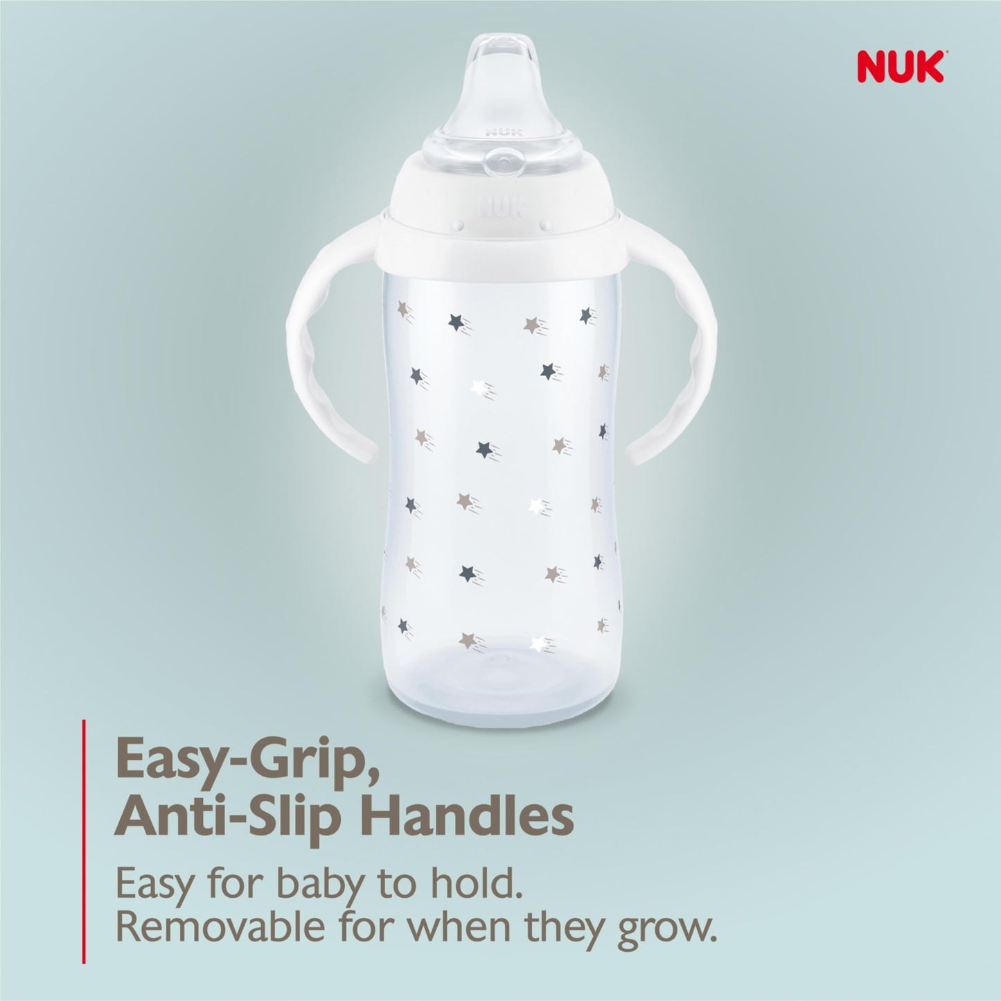 NUK Learner Cup, 10 Oz, Pack of 2, Disney's Stitch – Soft Spout, Easy-Grip Handles, BPA Free, Spill Proof Transition Sippy Cup