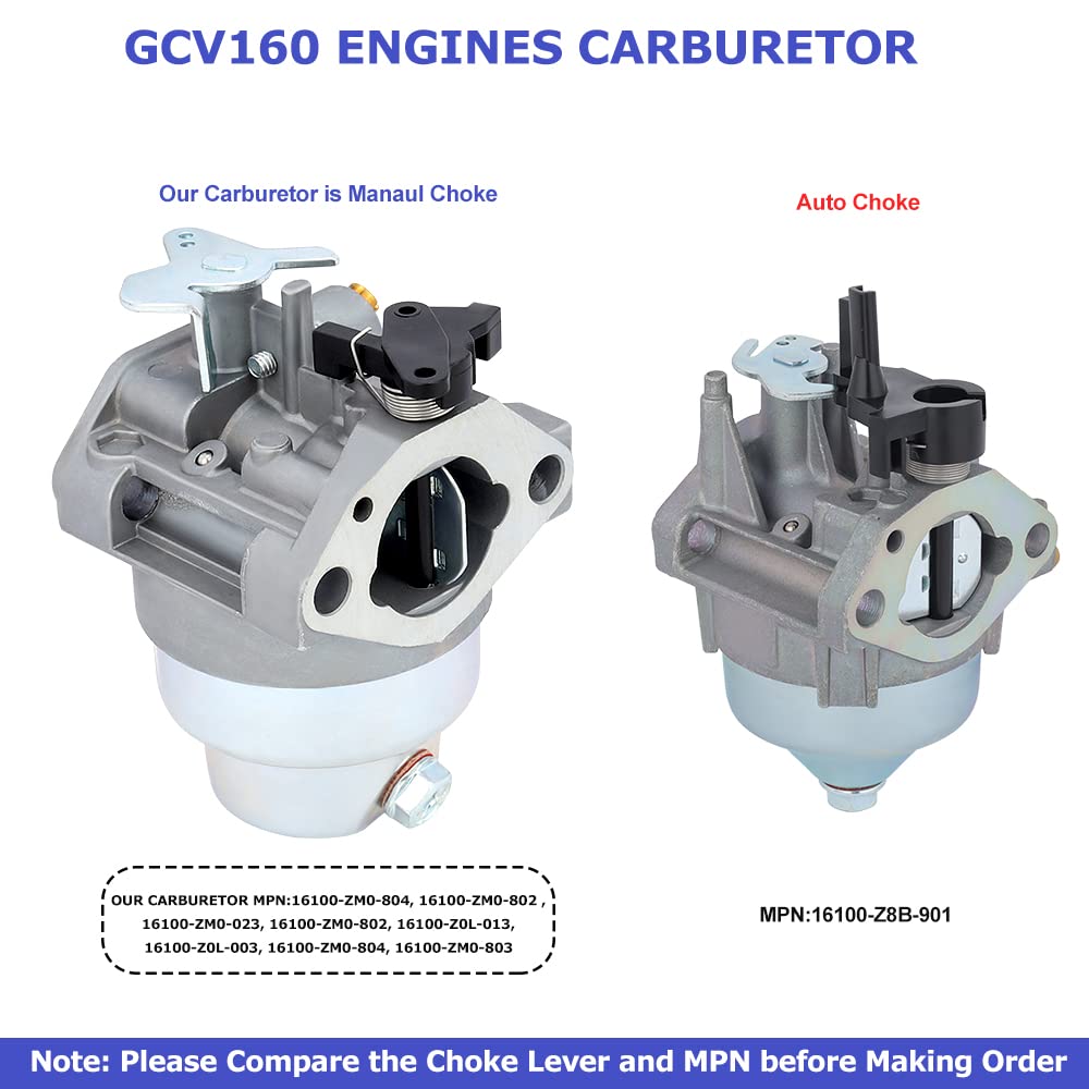 Panari GCV160 Manual Choke Carburetor Carb for Honda GCV160A GCV160LA GCV160LE GCV160LA0 Engine Lawn Mower Pressure Washer