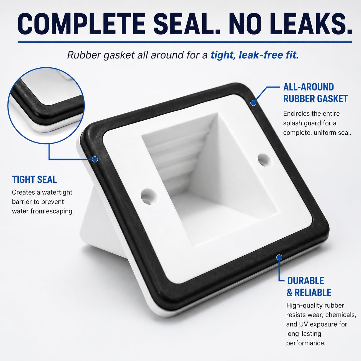 The Skimmie Splash Guard - Reduce Water Loss with Splash Guard for Swimming Pools - Easy to Install and Durable Replacement for Pool Overflow Drain Covers (Gray)