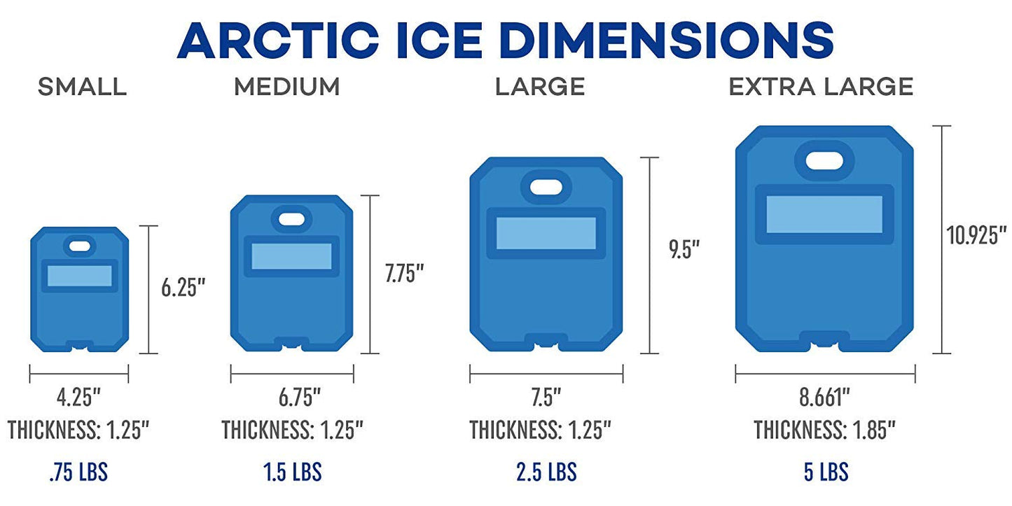 Arctic Ice Chillin' Brew Series Long Lasting High Performance Ice Pack for Beer, Beverages, Tailgating, Day Trips and More - Freezes at 28 Degrees (2-Pack) (X-Large 5 LBS (2-Pack))