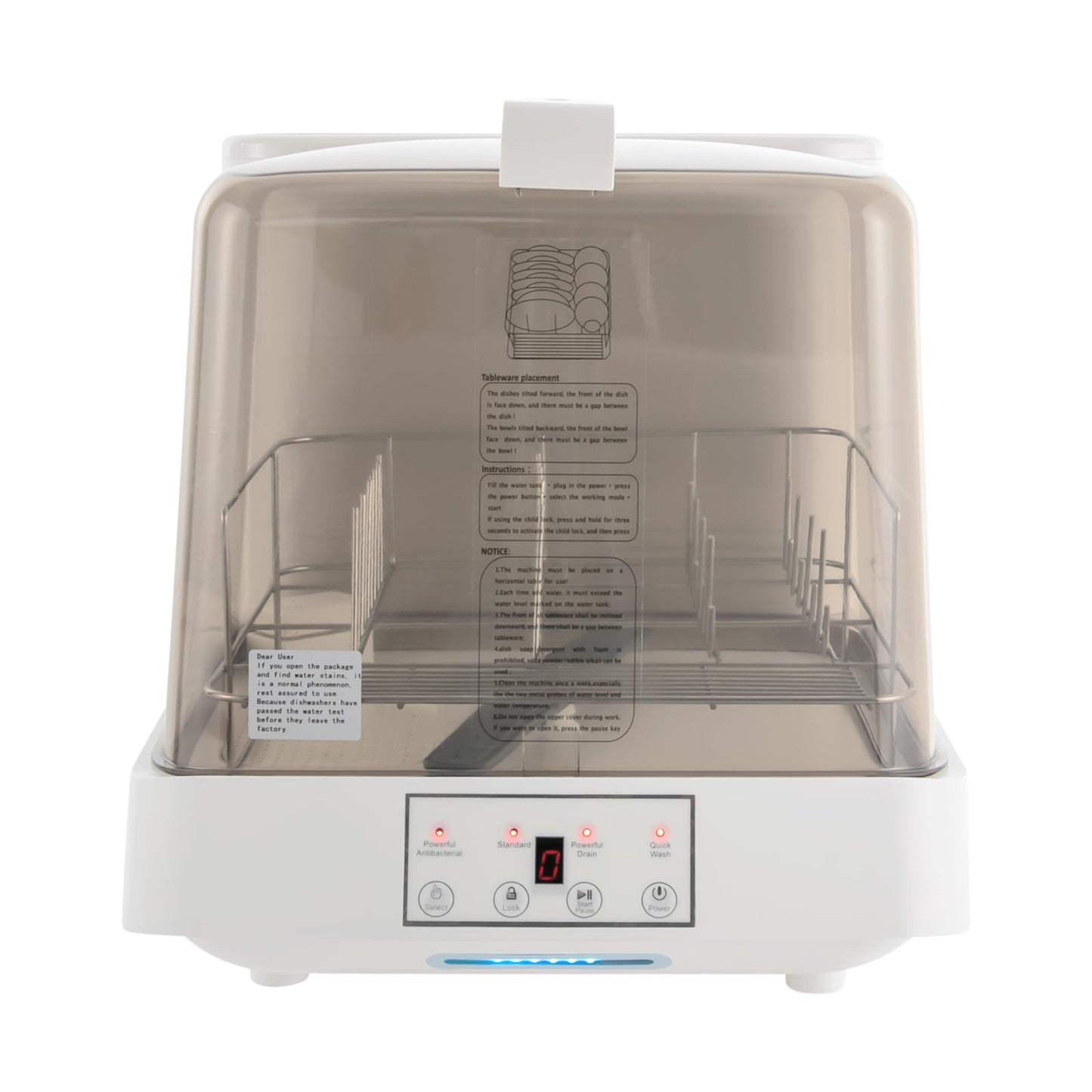Portable Countertop Dishwasher, Automatic Dishwashing w/6 Programs & 5L Tank, Tabletop Small Dishwasher for Apartments & RV, 3 Washing Programs, 360° Dual Spray, 149℉ High-Temp& Air-Dry Function