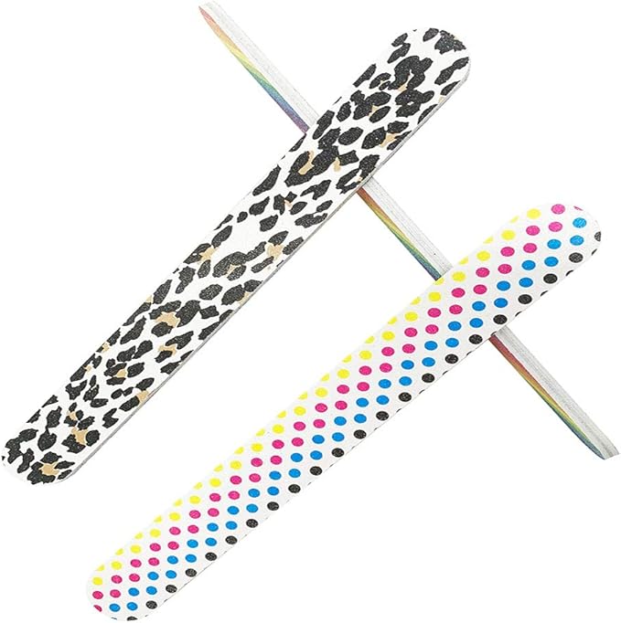 Nail File 10 PCS Professional Double Sided 100/180 Grit Nail Files Emery Board Colorful Manicure Pedicure Tool and Nail Buffering Files