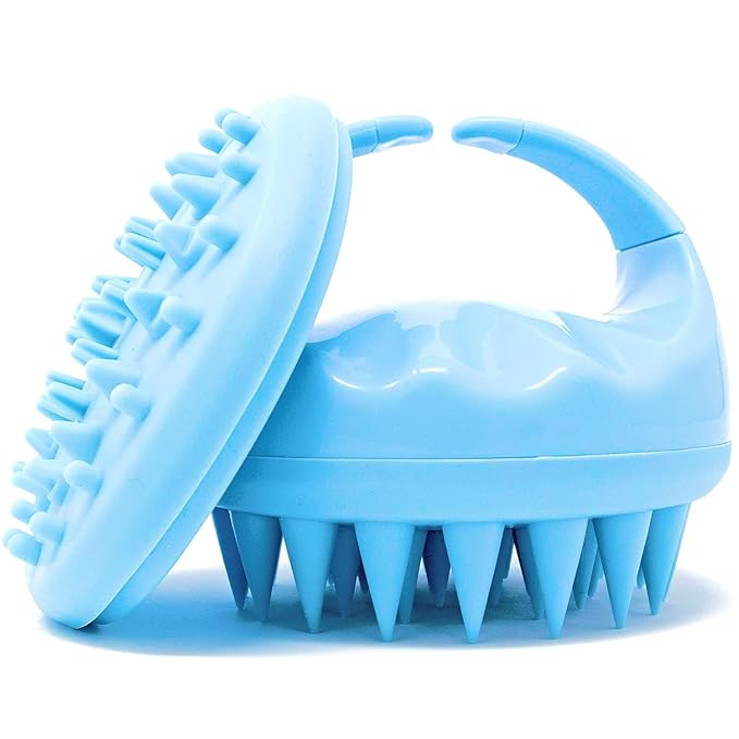 Hair Scalp Massager and Shampoo Brush for Shower Dandruff Removal - Wet and Dry - Encourages Growth - Includes 2 Massage Removal Heads