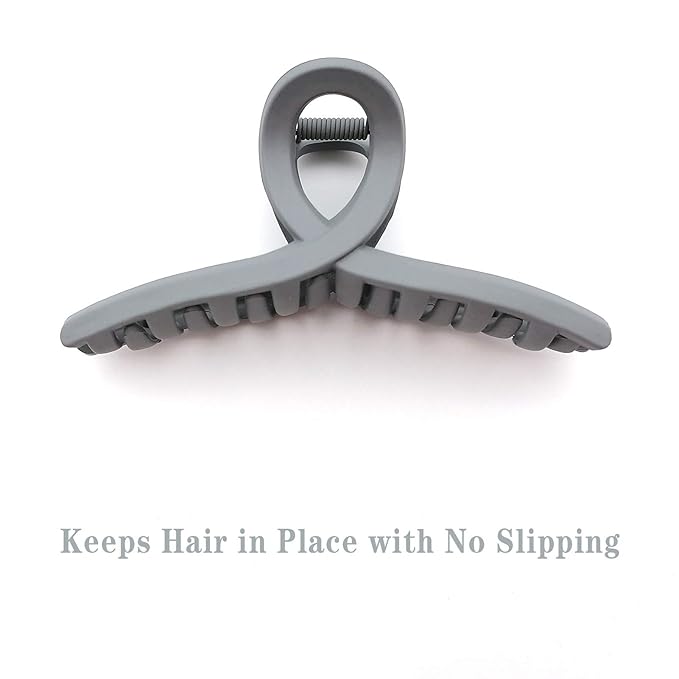 Hair Claw Clips Large 4.3 Inch No Slip Big Matte Jaw Butterfly Clip Clamp 4 Colors for Thin Fine Thick Hair Women, 4 Pack