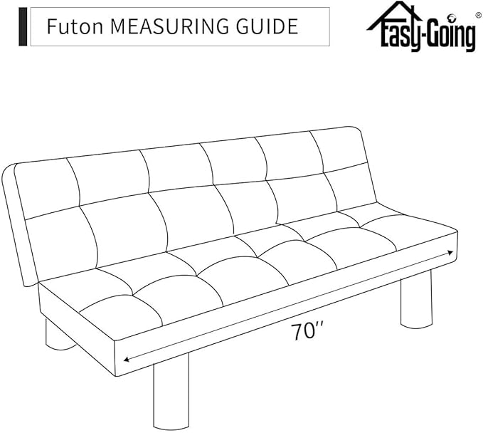Easy-Going Futon Sofa Slipcover - Reversible Armless Couch Cover - Water Resistant for Pets & Kids (Gray/Gray)