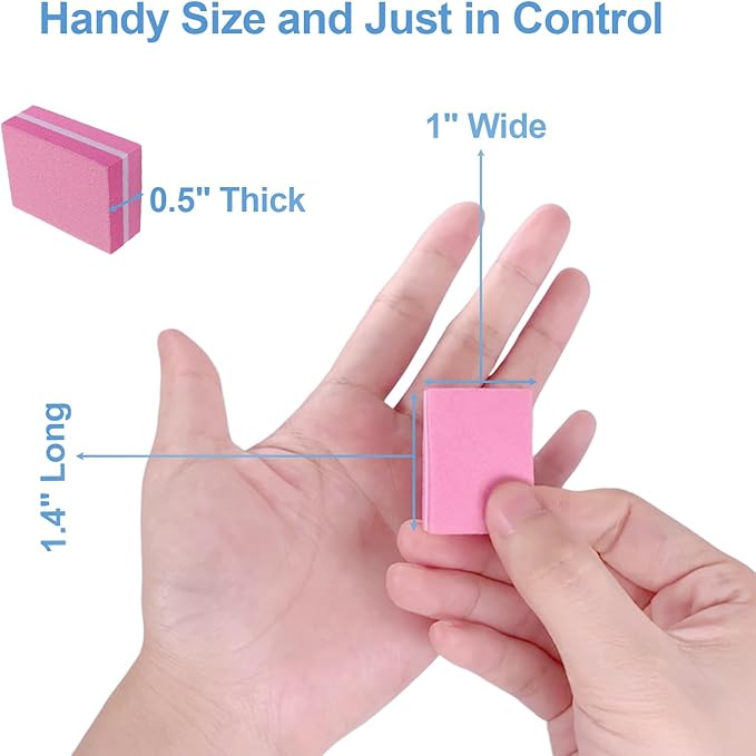 180/240 Grit Nail Buffers (100 Pack), mini Buffer Block Nail File for Acrylic Nails and Natural Nails, Professional Nail Buffer Block Bulk Buffing Blocks for Nail Buff Manicure File Blocks Set Pink