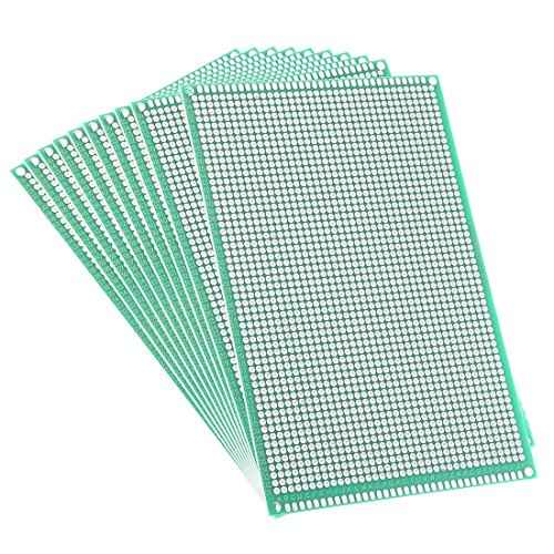 uxcell 10pcs 10x15cm Double Sided PCB Board Universal Printed Circuit Proto Board for DIY Soldering Electronic Projects Practice Test Circuit