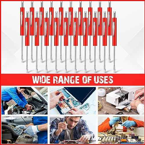 20 Pcs Pocket Screwdriver Double End Mini Screwdriver Set Dual-use Valve Core Removal Tool for Ring Doorbell Electricians Mechanicians Technicians Assemblers(Red)