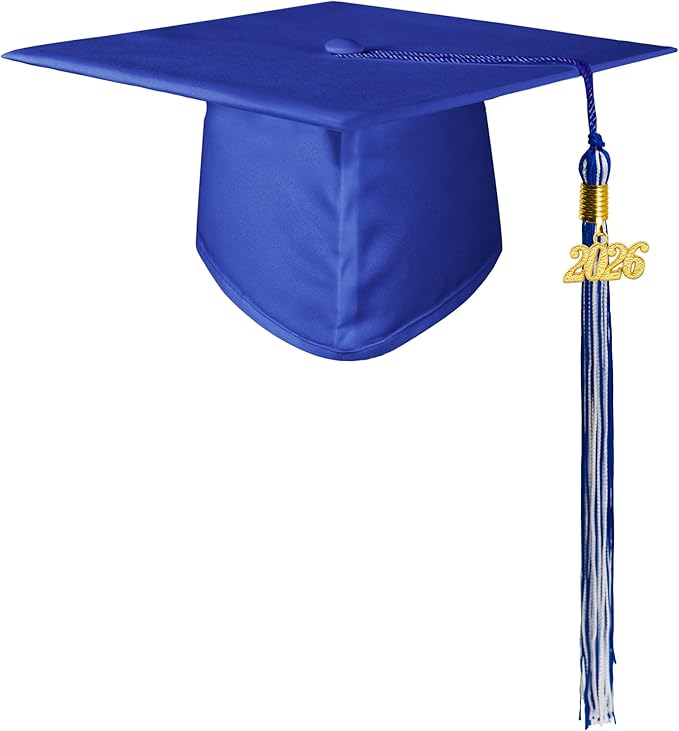 GraduationMall Matte Graduation Cap with 2026 Tassel for High School & Bachelor