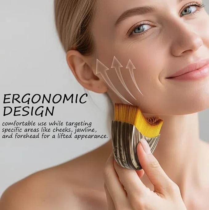 Lymphatic Contour Face Brush, Facial Massage Brush for Sculpting - Anti-Puffiness, Detox & Lift, Dry Brushing Face, Ergonomically Designed to Fit The Skin Precisely and Relieve Fatigue