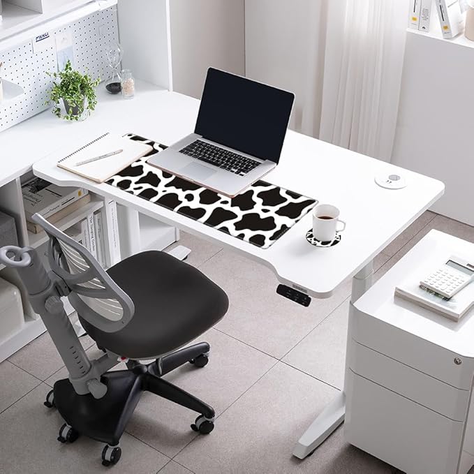 36x12 Mouse Pad Gaming Desk Mat Large Mousepad Cow Print Desk Pad Long Extended Protector Mat Full Laptop Mat for Wireless Mouse Non Slip Work Computer