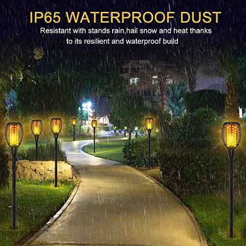 Aityvert Solar Torch Lights, 43" Flickering Flames Outdoor Waterproof Landscape Decoration, Dusk to Dawn Auto On/Off Security for Yard Garden Pathway Driveway 4-Pack