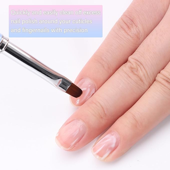 for OPI Nail Polish Remover, 3PCS Nail Clean UP Brushes for Cleaning Polish Mistakes on the Cuticles, Acetone Resistant Nail Brush for Nail Art and Designs