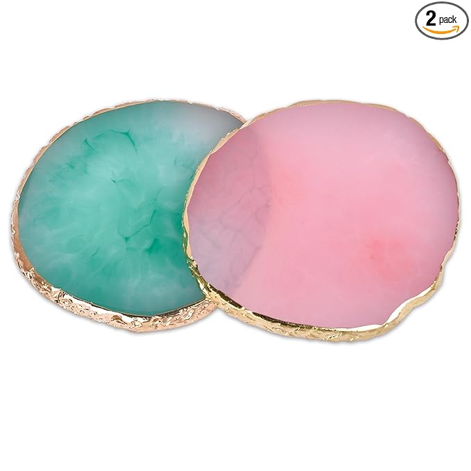 2 Pcs Nail Polish palettes Resin Nail Art Palette Golden Edge Gel Nail Polish Holder Nail Tray,Makeup Display Board Cosmetic Mixing Tools