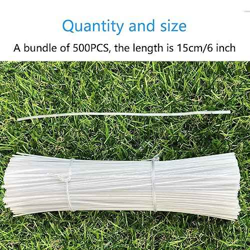 500 Pack 6 Inch Clear Plastic Twist Ties - Reusable Twisty Ties for Cords, Garbage Bags, Gardening and More - Durable, Flexible and Coated for Long-Lasting Use