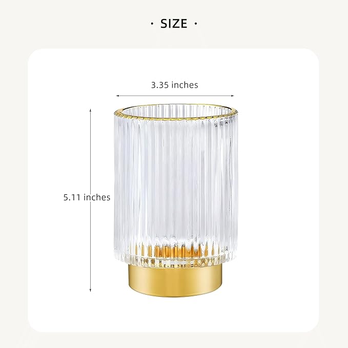 Makeup Brush Holder Organizer,Toothbrush Holders,Desk Pen Pencil Holder,Multifunctional Vintage Glass Brush Cup（L/White/A3-9-US）