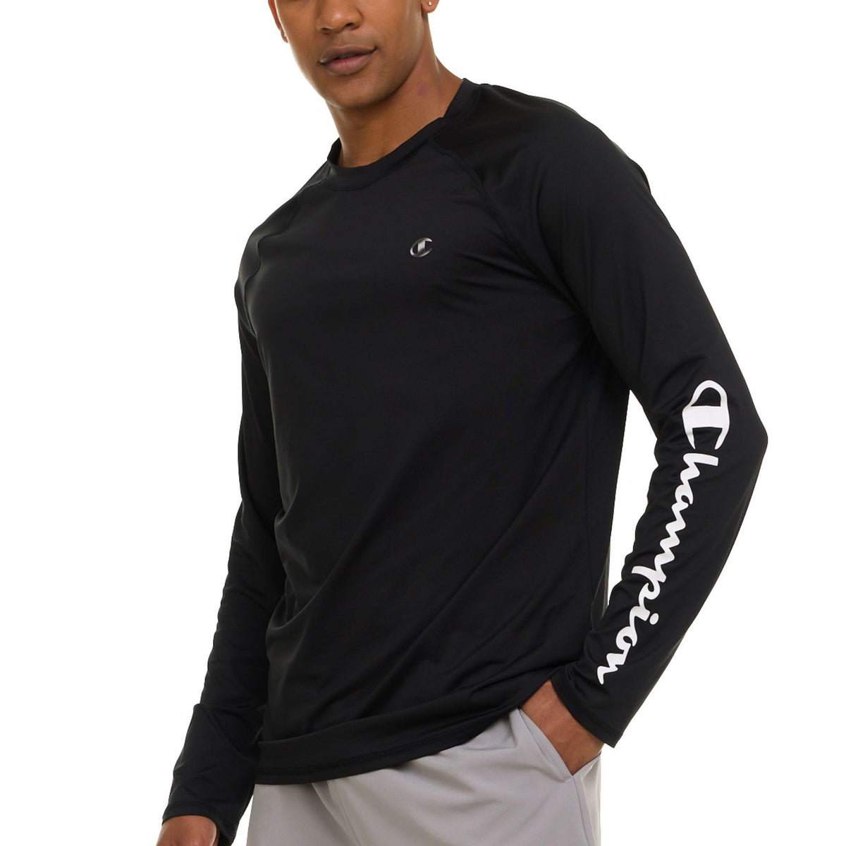 Champion Rash Guard for Men, Long Sleeve Mens Swim Shirt for Fishing Hiking UPF+ 50 SPF Sun UV Protection, Quick Dry