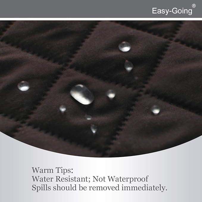Easy-Going Reversible Loveseat Couch Cover for 2 Cushion Couch Sofa Cover for Dogs Water Resistant Furniture Protector with Foam Sticks Elastic Straps for Pet (Loveseat, Chocolate/Beige)