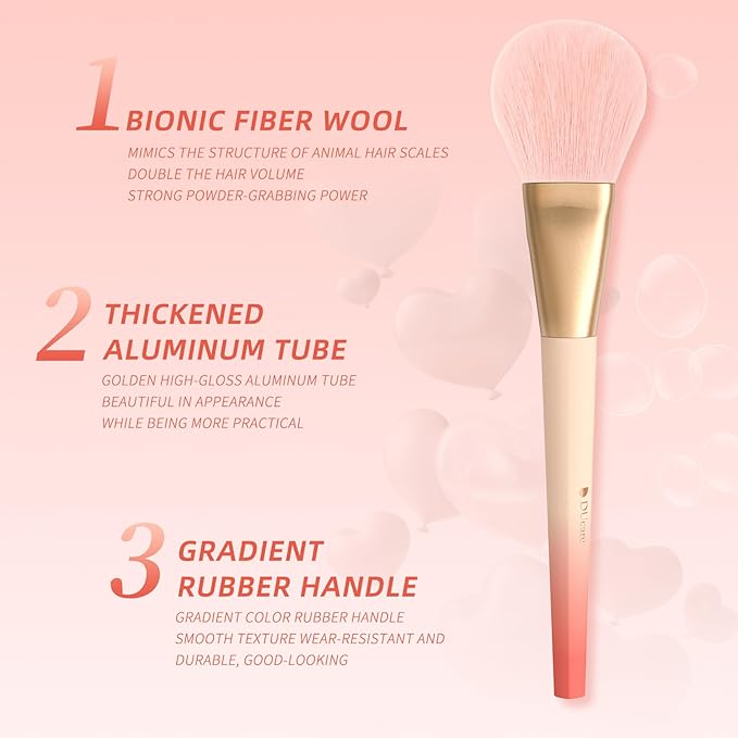 DUcare Valentine's Day Gift Makeup Brushes 14Pcs Love Makeup Brush Set Premium Synthetic Kabuki Foundation Blending Face Powder Blush Concealers Eye Shadows Brushes
