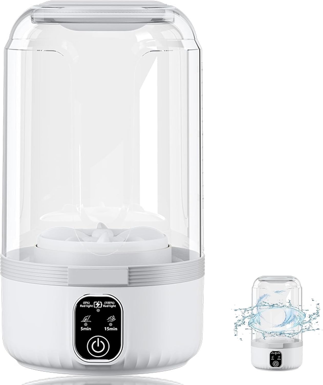 Portable Mini Washing Machine for Underwear, Compact Underwear Washing Machine– 3000mAh Rechargeable Mini Washer for Travel, Dorm, RV & Home Use (1.5L)