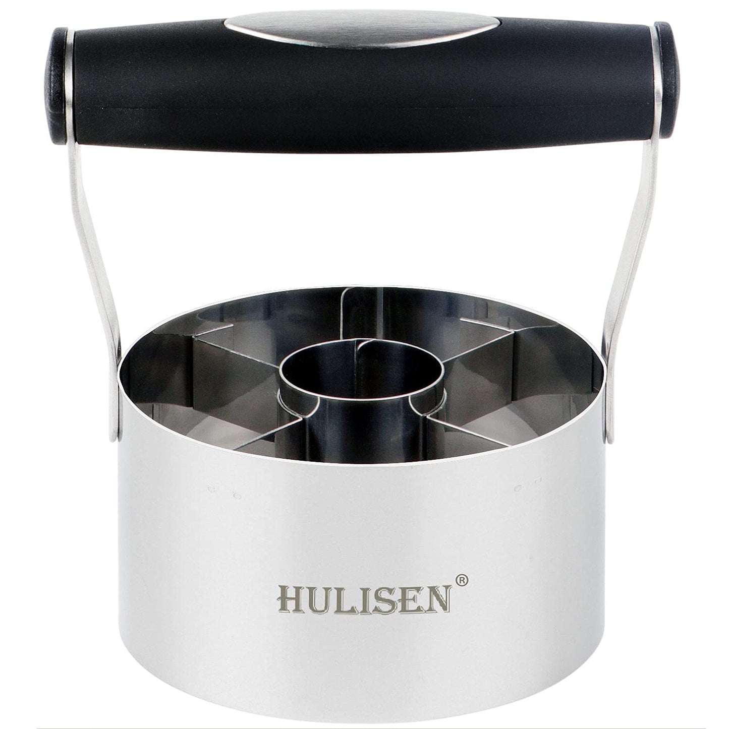 HULISEN Donut Cutter & 3.5 inch Biscuit Cutter (Set of 2), with Soft Grip Handle, Bonus 2 Pcs Small Cookies Cutter - Stainless Steel Professional Baking Dough Tool Set, Gift Package
