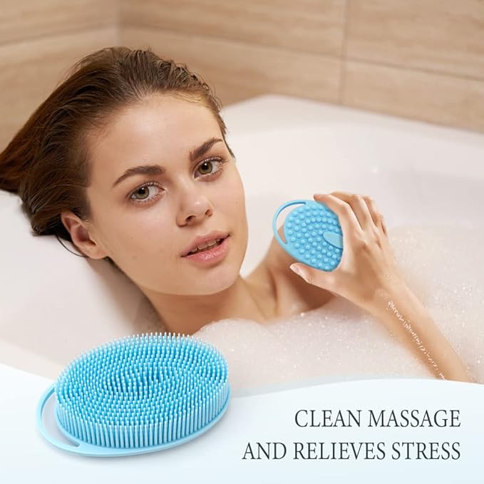 3 Pack Silicone Body Scrubber, Exfoliating Body Scrubber Fit for Sensitive and All Kinds of Skin, Soft Silicone Loofah, Clean and Sanitary Rapid Foaming