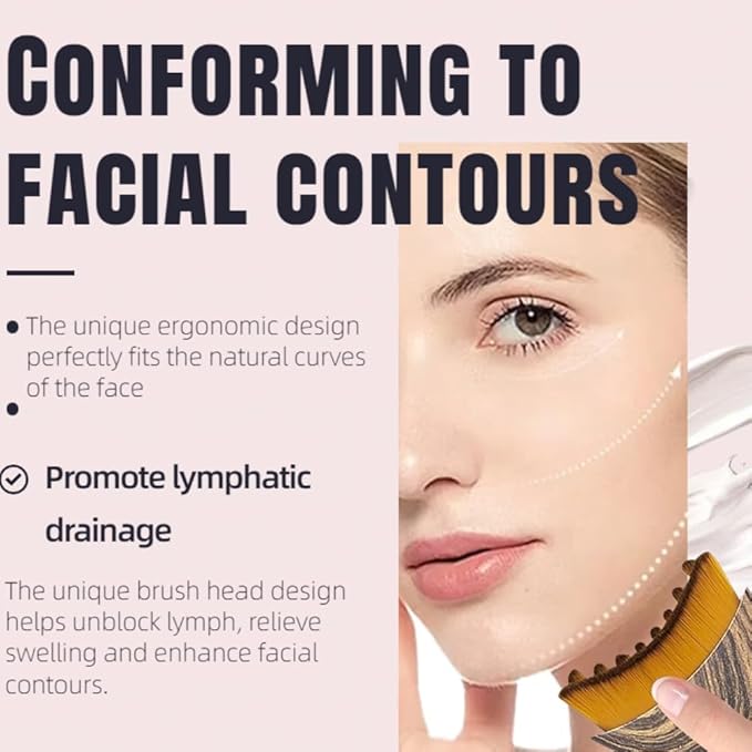 1/2 PCS Lymphatic Contour Face Brush for Sculpting Ã¢ÂÂ Anti-Puffiness, Detox & Lift, Improves Skin Glow & Absorption (2 Pcs Contour Face Brush)