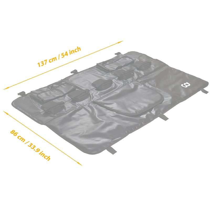 CyclingDeal Tailgate Bike Pads - Mountain MTB Bike Carrier Bicycle Rack Cover Protection Mats for Pickup Truck - Fits up to 5 Bikes - 54" Wide for 5 Bikes (w/Tool Pockets)