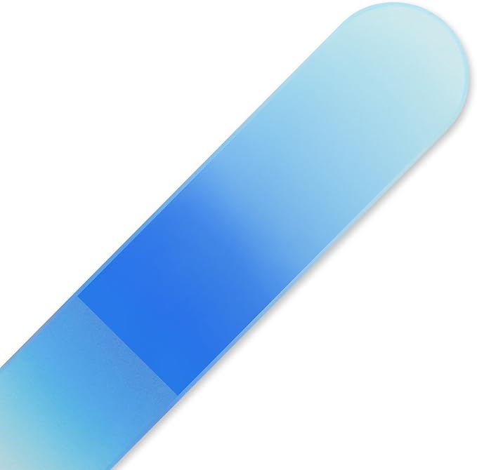 Mont Bleu Rainbow Crystal Nail File in Black Pouch - Small/Purse Size - Czech Tempered Glass - Handmade in Bohemia (Czech Republic)