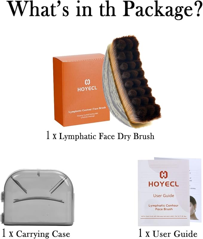 No Oil Lymphatic Face Sculpting Brush, Curved Facial Dry Brush for Lymphatic Drainage, Sculpt and Lift Your Face Naturally, Designed for Sensitive Skin