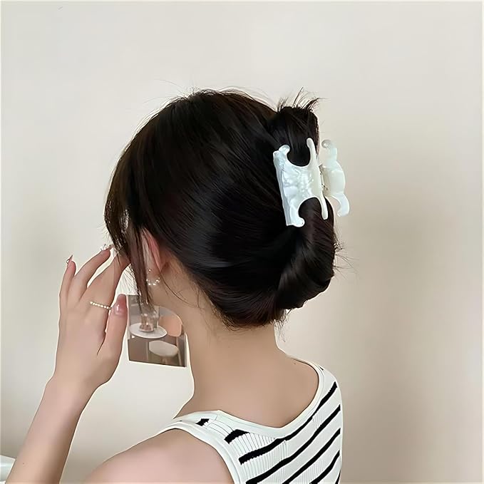 Premium durable acetate butterfly hair clips, 4 Pack. Medium Size Acetate Hair Claw Clips with Secure Hold,Perfect for Updos(2.76 x 1.66 in)
