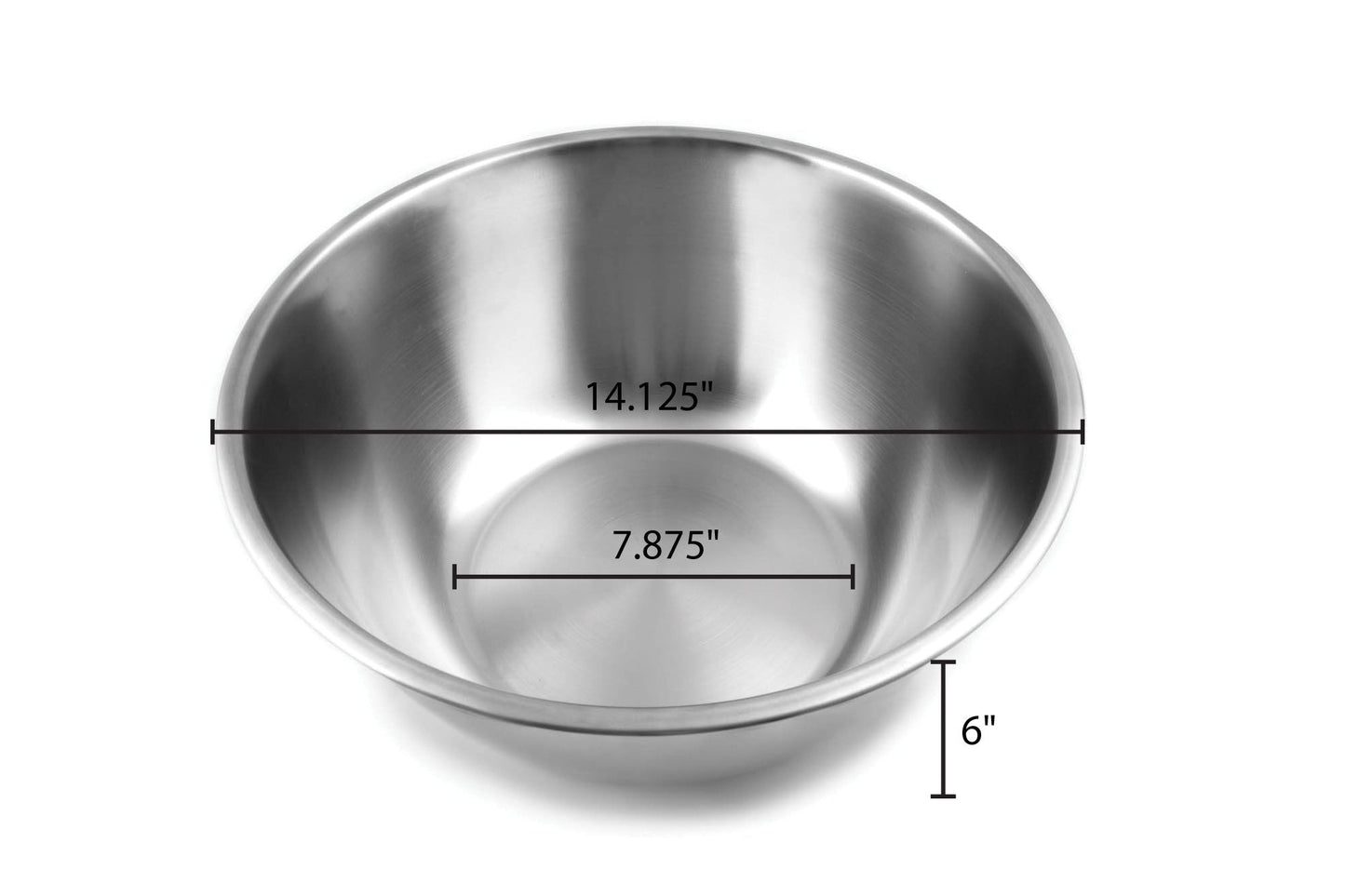 Fox Run Large Stainless Steel, Mixing Bowl, 14.25 x 14.25 x 6.25 inches, Metallic