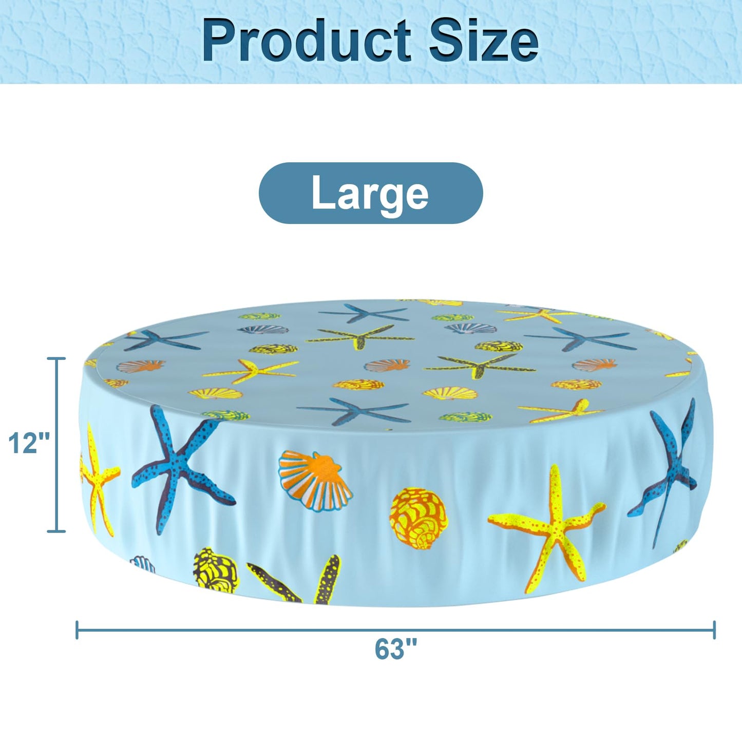 Ladadee Foldable Round Dog Swimming Pool Cover, for 32 "/63“/48” Collapsible Outdoor Tub, PVC Coating Waterproof and UV Protection, Leakproof Washable Kiddie Pet Small Paddling Bath Accessories