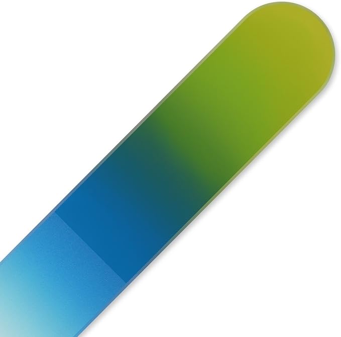 Mont Bleu Rainbow Crystal Nail File in Black Pouch - Small/Purse Size - Czech Tempered Glass - Handmade in Bohemia (Czech Republic)