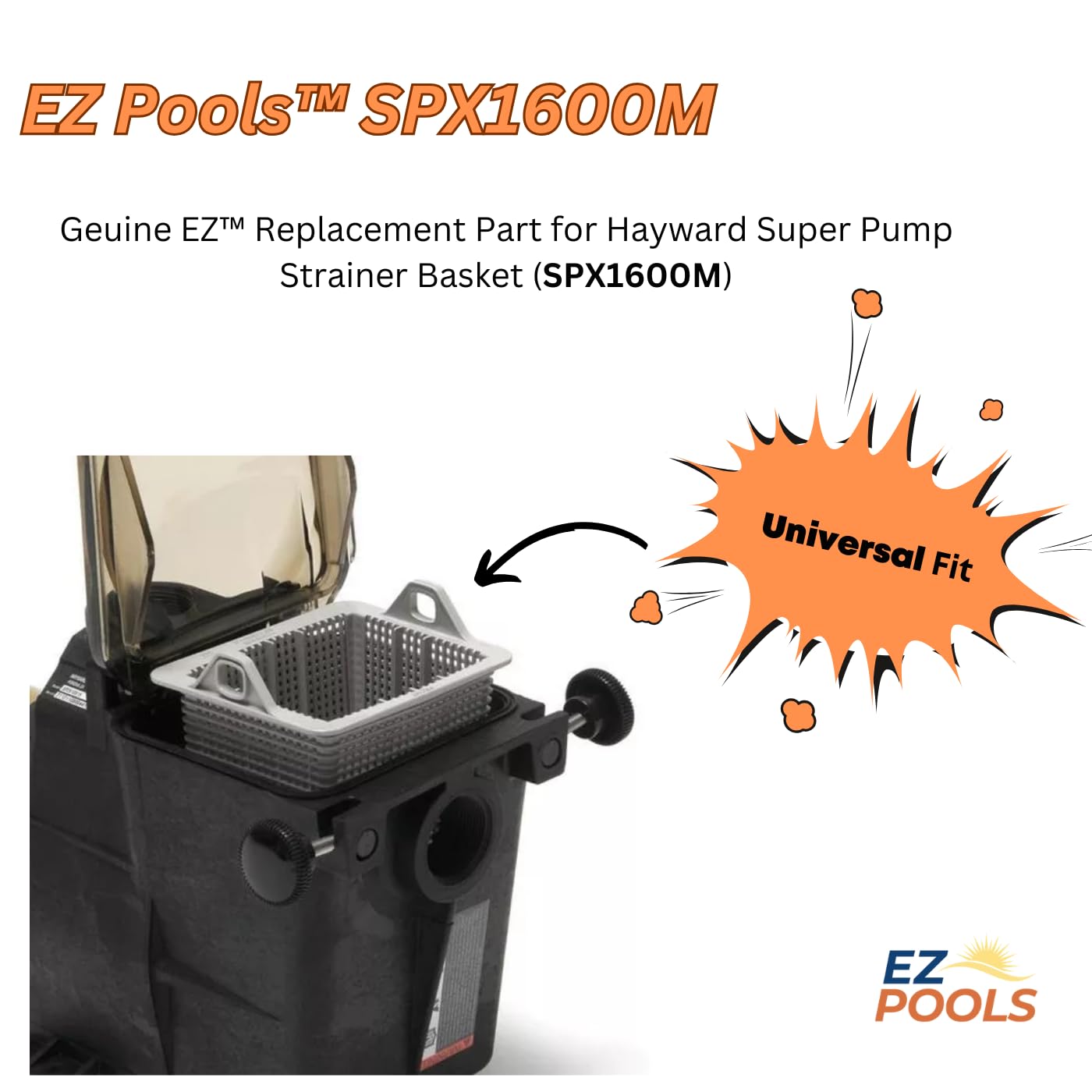 EZ POOLS Reinforced-Duty Pump Basket – 4X Stronger Mold Than OEM, Fits Hayward Super Pump (SPX1600M)