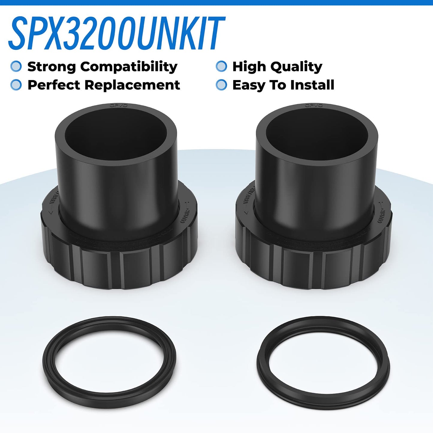 Sconva SPX3200UNKIT Pump Union Connection Kit Compatible with Hayward Tristar, Northstar, EcoStar Pumps, SwimClear Cartridge Filter & Universal H-Series Low Nox Heater (2 Pack)