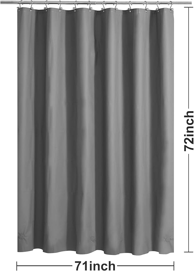 Barossa Design Gray Shower Curtain Liner - Premium PEVA Shower Liner for Bathroom, BPA & PVC Free, No Chemical Smell, Lightweight Standard Size Bath Curtain with 3 Magnets, Metal Grommets - Dark Gray