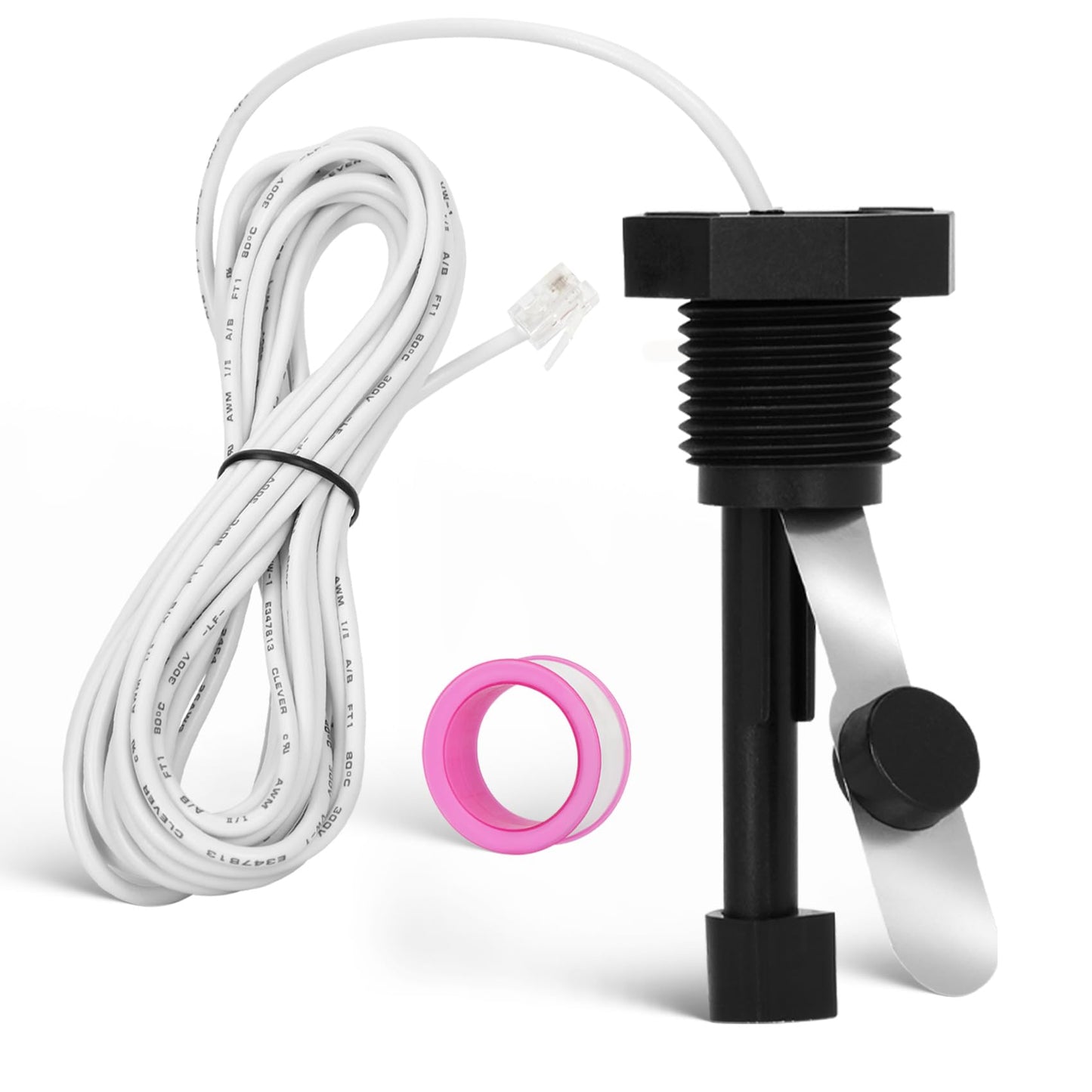 GLX-FLO-RP Flow Switch Assembly for All Hayward Goldline Aquarite Salt Systems, Metal Induction Structure Pool Flow Sensor Suitable Hayward Salt Cell & Chlorine Generator with 15-Feet Cable(White)