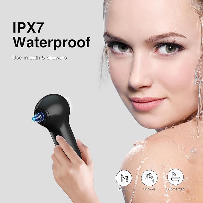 UMICKOO Electric Facial Cleansing Brush with LCD Screen, 3-in-1 Face Scrubber & Optional Blackhead Remover, Rechargeable, IPX7 Waterproof, Gentle Daily & Deep Cleaning for All Skin Types